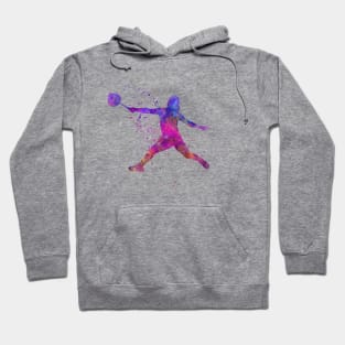 Badminton player in watercolor Hoodie